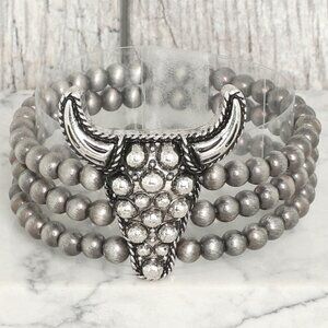 New Western Bubble Steerhead Bead Bracelet